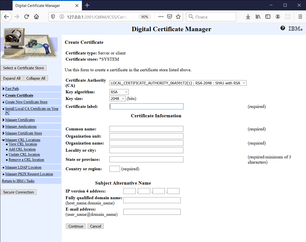 Create server or client certificate signed by local CA step4.png